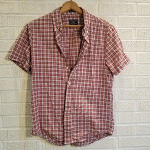 3 for 20 Abercrombie orange plaid button down M